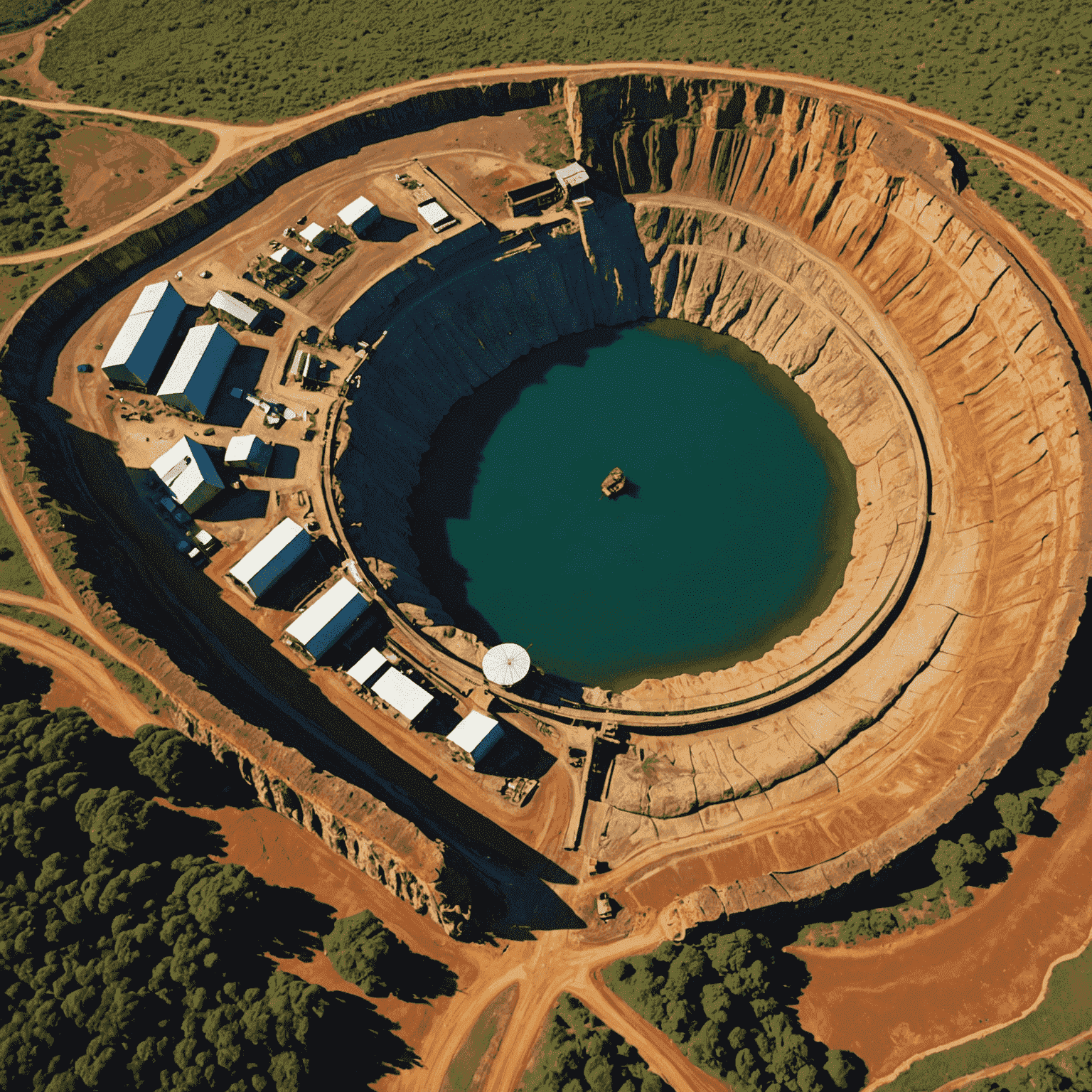 Aerial view of a responsible gold mine in South Africa